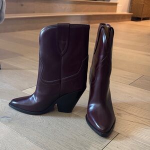 Isabel Marant Burgundy Western Boots